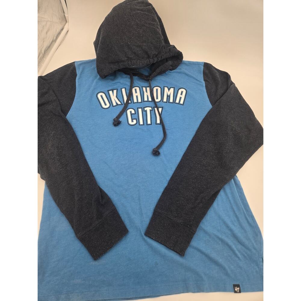 47 Brand Oklahoma City Thunder Long Sleeve Hooded Tee Mens Large